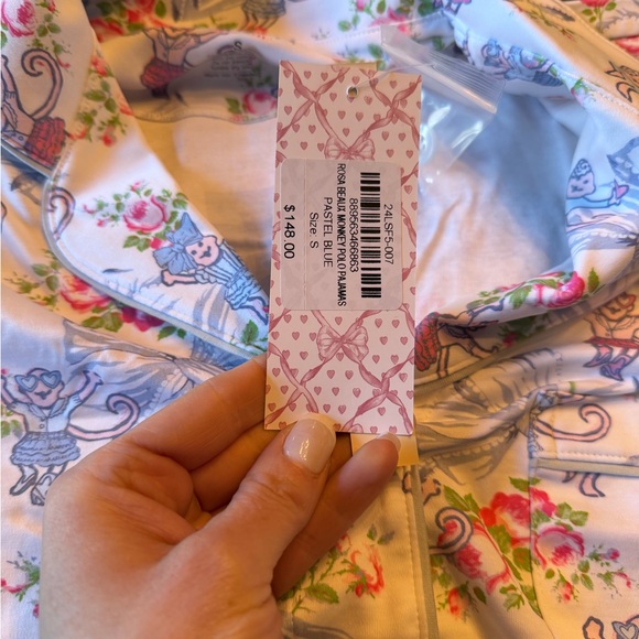 LoveShackFancy Floral Pajama Set - White and Pink - Picture 4 of 5